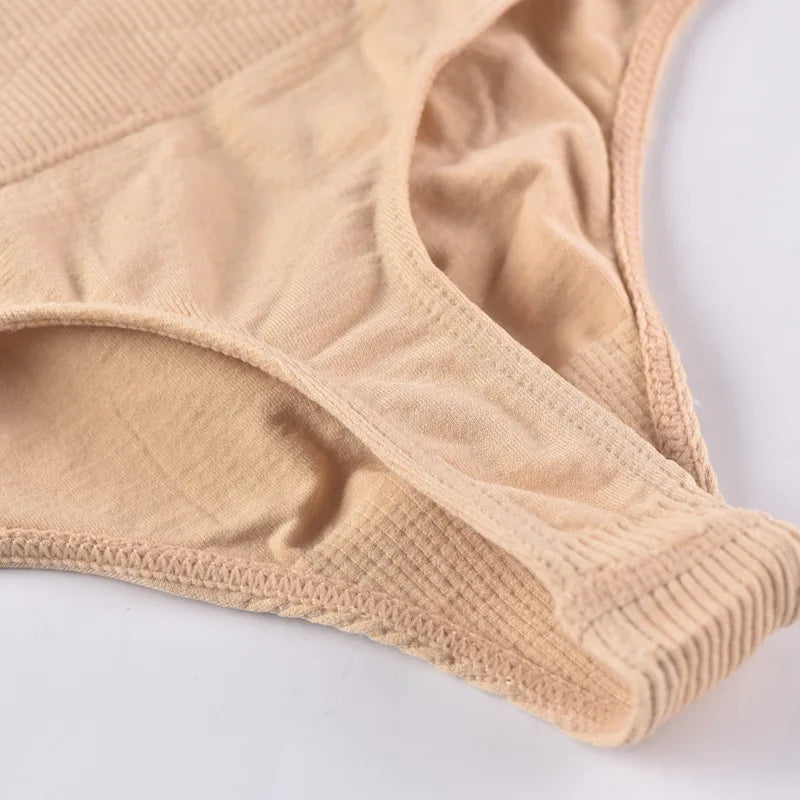 Close-up of the boning panels and seamless knit fabric