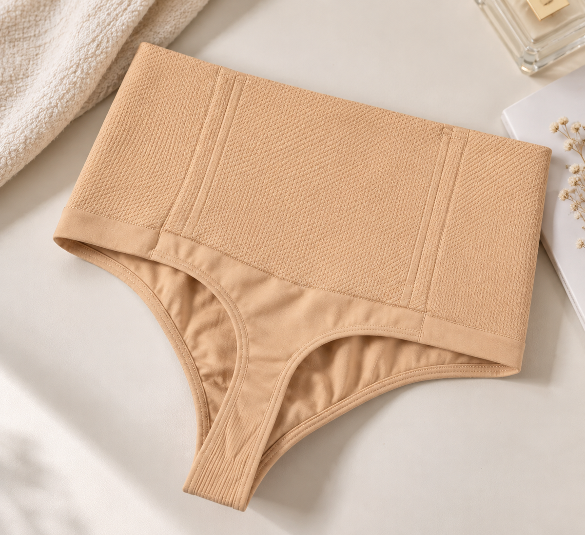 LIEBEANDCO High-Waisted Shaping Thong — Boned, No-Roll Waistband