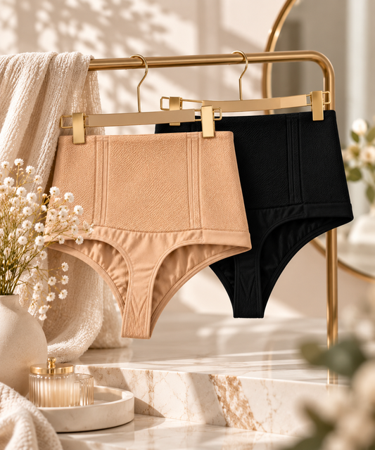 LIEBEANDCO High-Waisted Shaping Thong — Boned, No-Roll Waistband