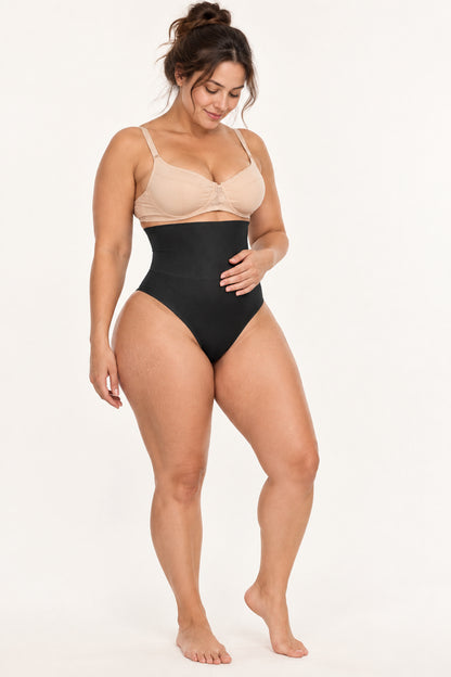 LIEBEANDCO High-Waisted Shaping Thong — Boned, No-Roll Waistband